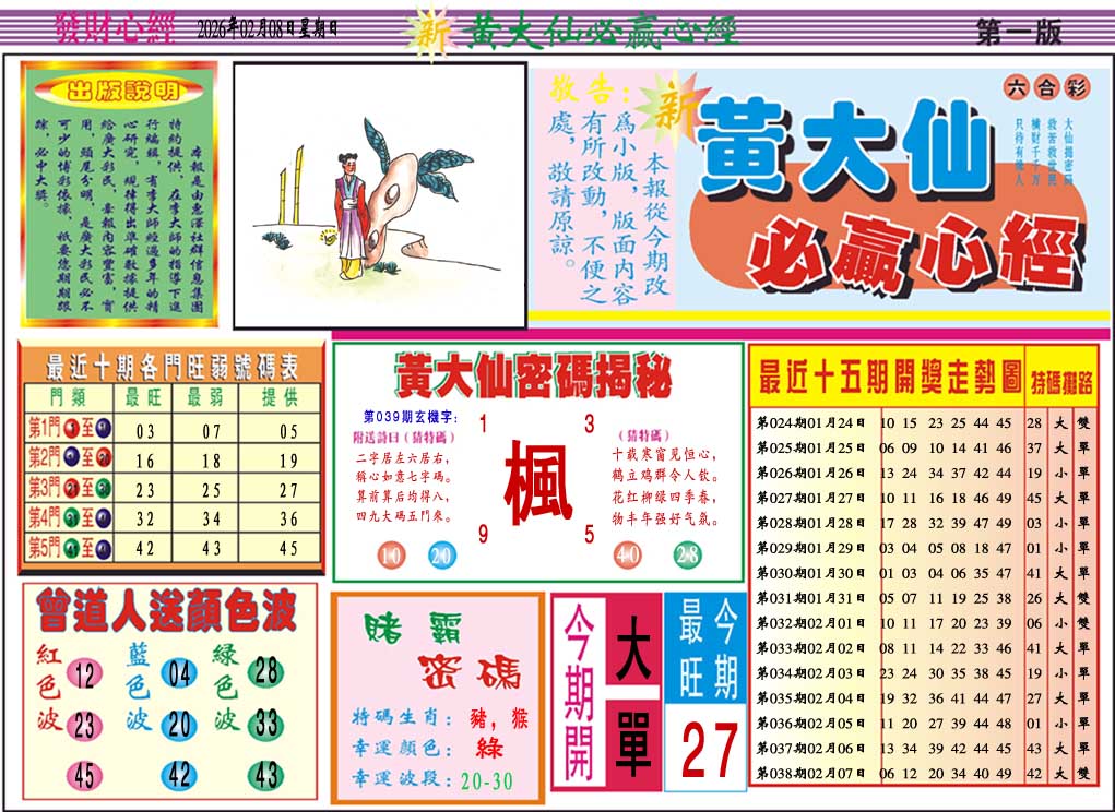 039期黄大仙必赢心经A[图]