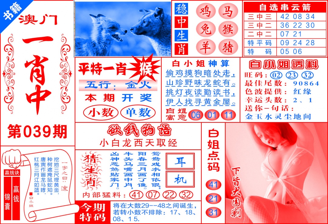 039期澳门锦囊宝典[图]