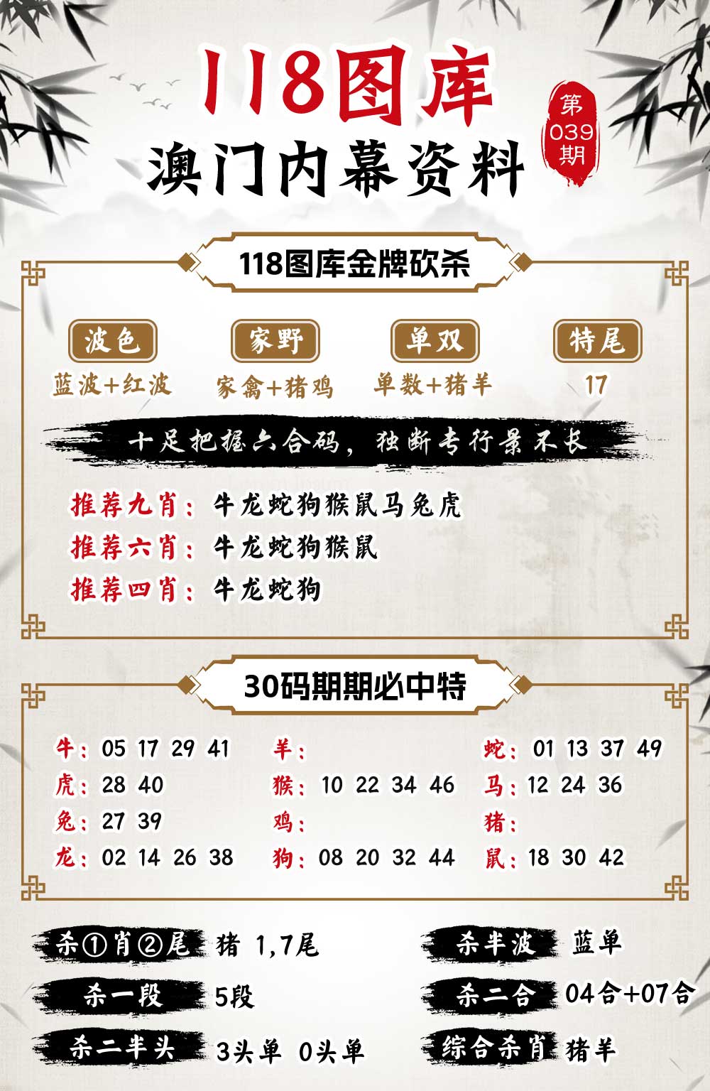 039期118内幕资料[图]