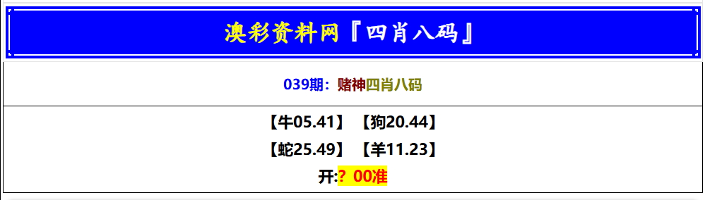 039期赌神四肖八码[图]