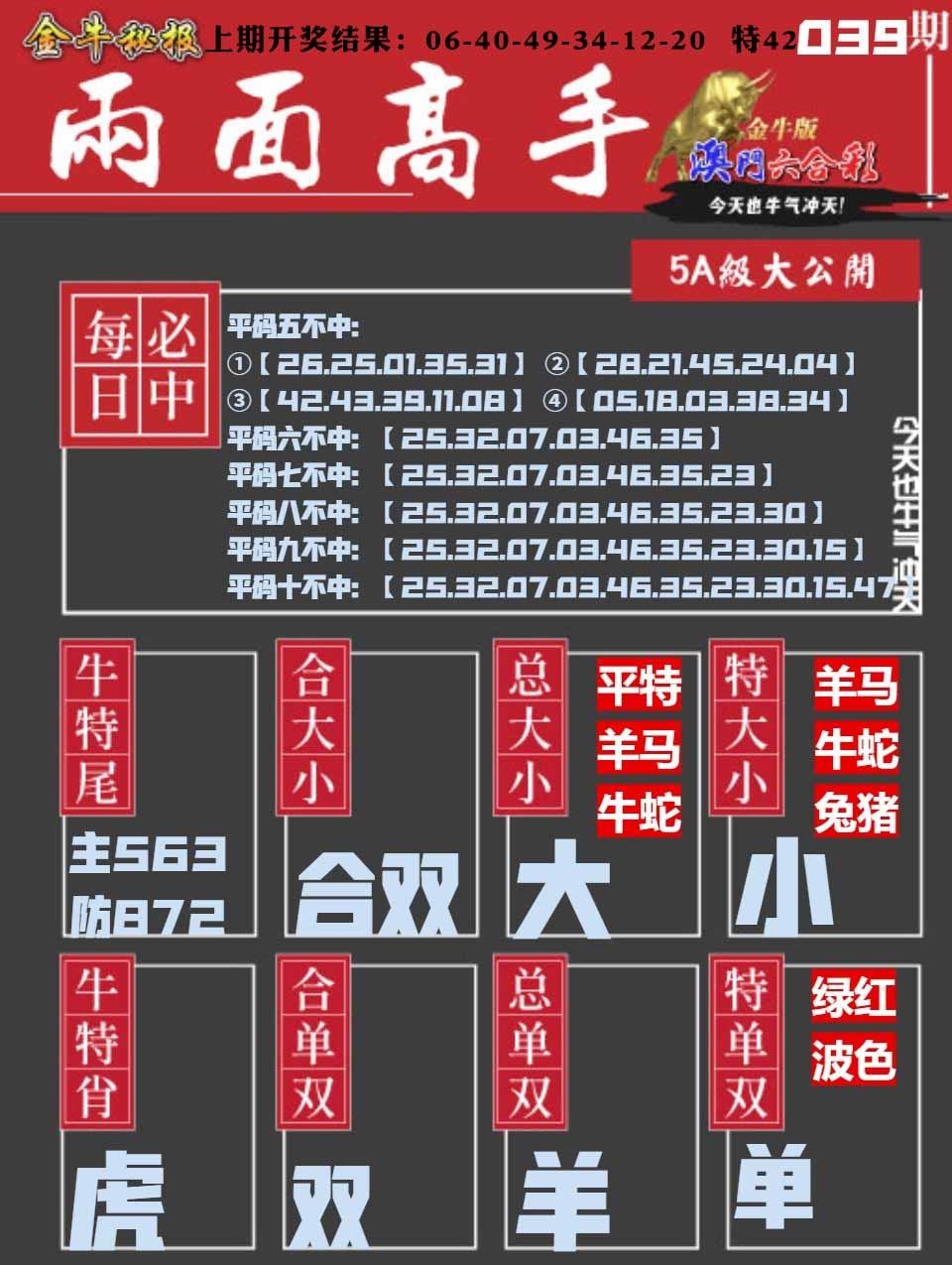 039期金牛两面高手[图]