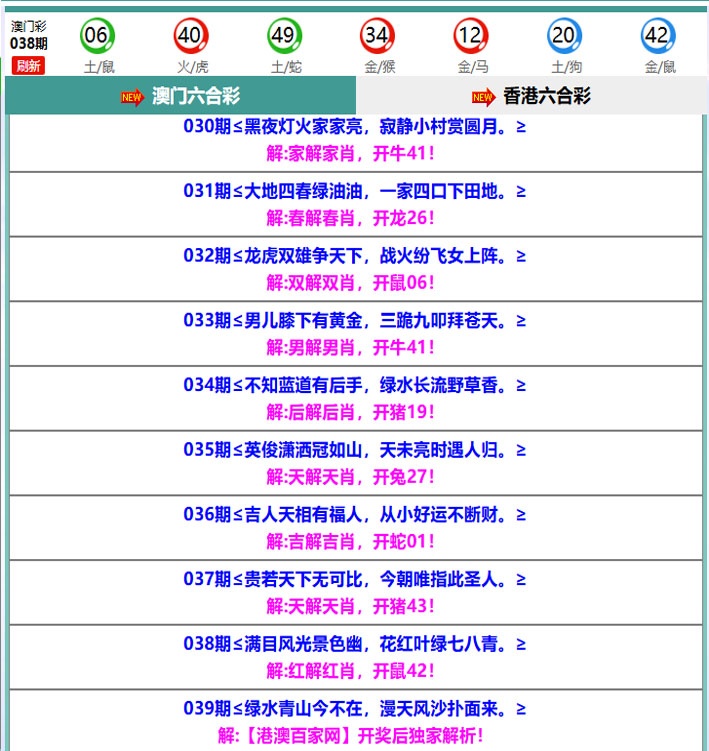 039期百家网玄机[图]